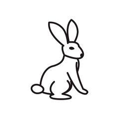 Poster - Cute rabbit line style icon vector design