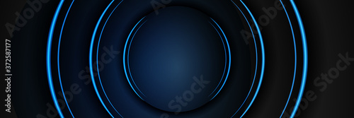 Cuadros en Lienzo High contrast blue and black glossy stripes