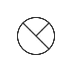 Poster - pie chart icon with line style vector illustration
