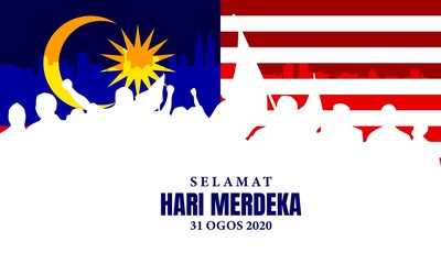 Sticker - malaysia independence day background.