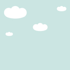 Wall Mural - Blue sky background with clouds. Vector illustration