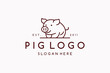 Creative abstract pig logo design vector