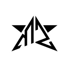 Sticker - Initial Star Monogram Logo MZ