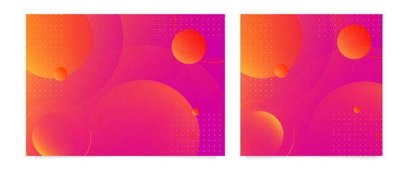 Poster - Realistic Abstract Poster with Fluid Shapes on Colorful Background