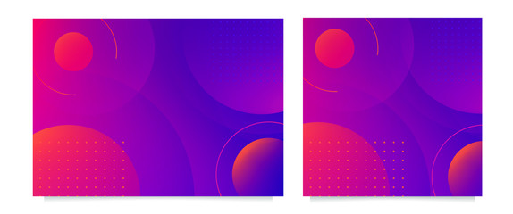 Poster - Realistic Abstract Poster with Fluid Shapes on Colorful Background