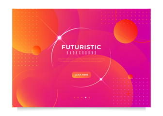 Poster - Realistic Abstract Poster with Fluid Shapes on Colorful Background