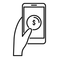Poster - Smartphone digital wallet icon. Outline smartphone digital wallet vector icon for web design isolated on white background