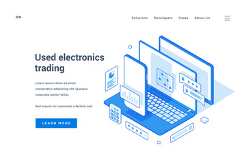 Web banner for used electronic trading market