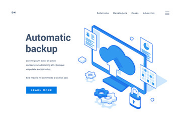 Poster - Web banner for innovative automatic backup technology