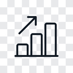 Poster - Increase icon vector. Graph sign