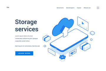 Poster - Banner of website for modern cloud storage