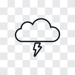 Sticker - Storm icon vector. Cloud sign