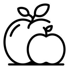 Sticker - Apples fruit icon. Outline apples fruit vector icon for web design isolated on white background