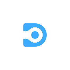 Poster - letter d and dot logo vector eps