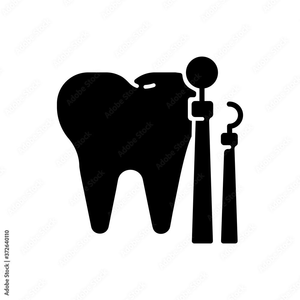 Dentistry black glyph icon. Dental medicine and health. Endodontics and ...