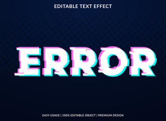 Poster - error text effect template with glitch style and bold font concept
