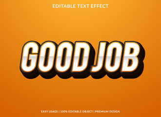 Poster - good job text effect template with vintage style and 3d bold font concept use for brand label and st