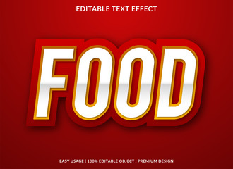 Poster - food text effect template with 3d style and bold font concept use for brand label and sticker