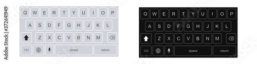 Fotografía Smartphone keyboard in light and dark mode