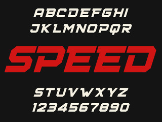 Poster - Speed geometric decorative font