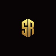 Poster - S R modern monogram style initial logo template