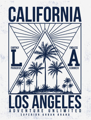 Wall Mural - Retro California beach vector graphic for t-shirt prints, posters and other uses.