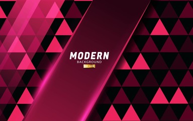 Wall Mural - pink background banner design with red light and triangle texture.