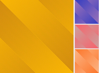 Wall Mural - set of yellow, purple, pink, orange color diagonal lines pattern abstract background and texture.