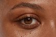 Close-up of African woman with beautiful brown eyes