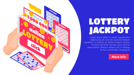 Sticker - Lottery Jackpot Isometric Landing Page