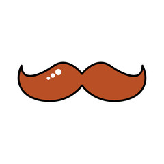 Sticker - mustache hipster line and fill style icon