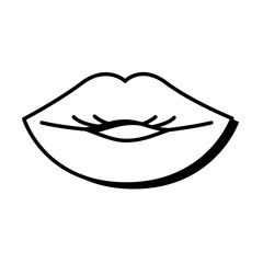 Poster - sexi female lips pop art line style