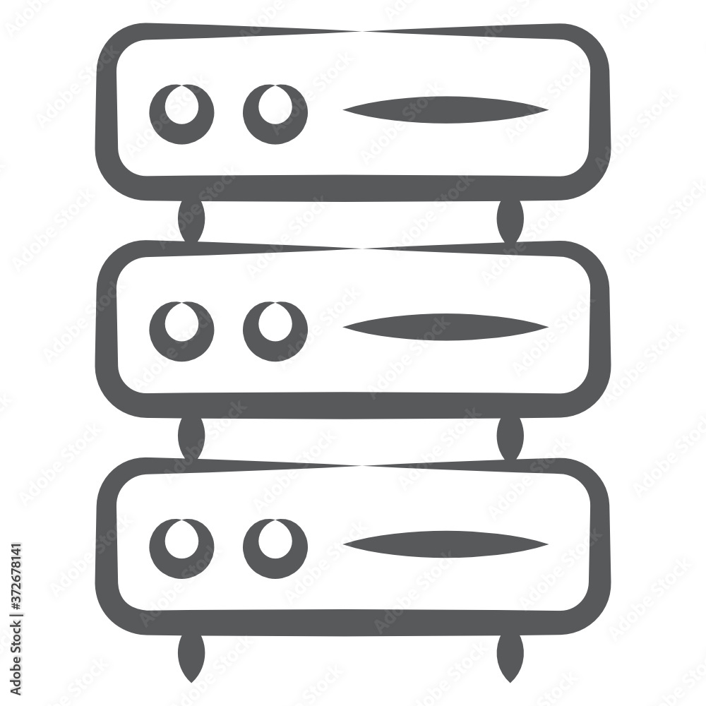 Daq Rack Icon Hand drawn design of daa server rack icon, big data Stock Vector ...