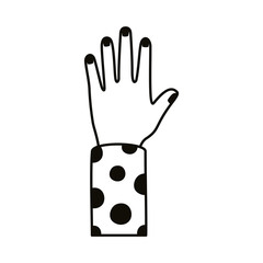 Canvas Print - hand human up line style icon