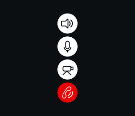 Fototapete - phone call icons. Pixel perfect. For Mobile and Web. Smartphone icons.
