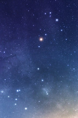 scorpio constellation and milky way, night sky