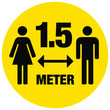 Keep a safe distance, 1.5 meters. Corona Covid-19 warning sign