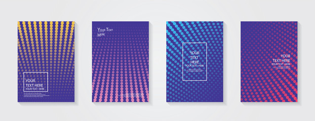 Poster - Minimal modern cover design. Dynamic colorful gradients. Future geometric patterns. Blue, pink, yellow, green, orange, purple placard poster template.