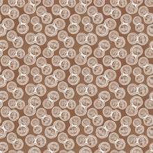 Watercolor Seamless Pattern With A Circles In Chocolate Brown Color Palette. Abstract Texture. Science Background.