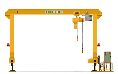 Wall Mural - Isolated gantry crane on white background