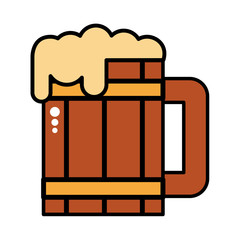 Wall Mural - wooden beer jar drink line and fill icon