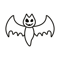 Sticker - halloween bat flying line style icon