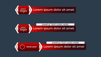 Creative vector illustration of lower third broadcast banner, Lower third banners.