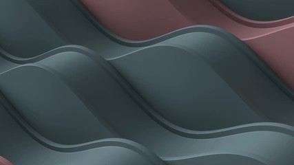 Poster - Cycled minimal animation. Abstract 3d render. Metall ball rolling on the wavy geometry. Loopable sequence.