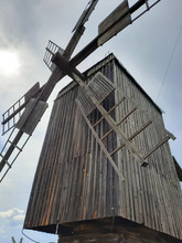 Old Ukrainian Wooden Windmill