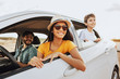 © kleberpicui - Family road trip. Latin family traveling locally by car.