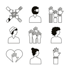 Poster - bundle of diversity people set icons