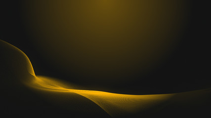 Wall Mural - dot gold wave light screen gradient texture background. abstract technology big data digital backgro
