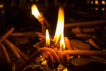 Sticker - Candles burning in church