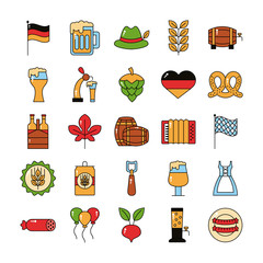 Wall Mural - bundle of twenty five oktoberfest set icons